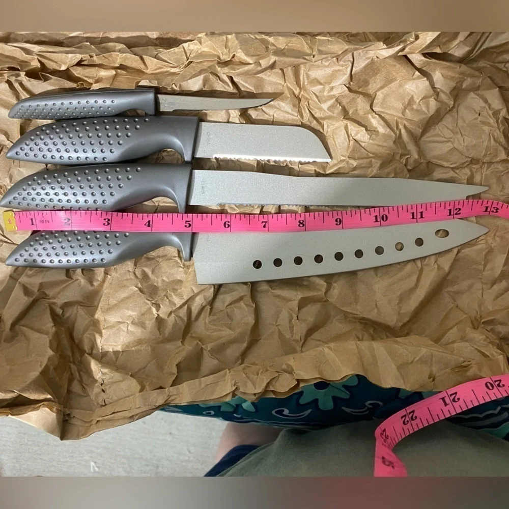 TITANIUM Professional 11 Chef's Knives SHARP Kitchen set of 4 Pre-Owned OSHH